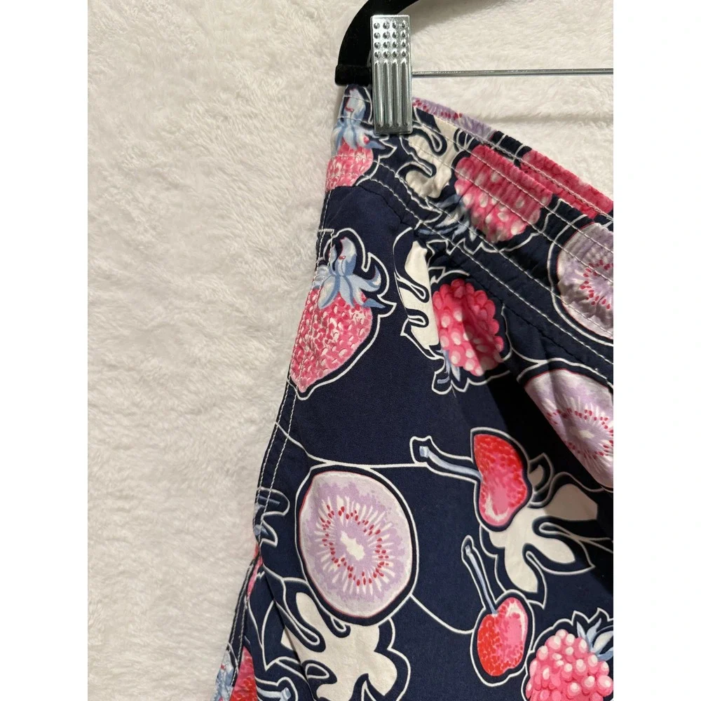 Vilebrequin Moorea Swim Trunks Mens Fruit Print Navy Blue XXL
